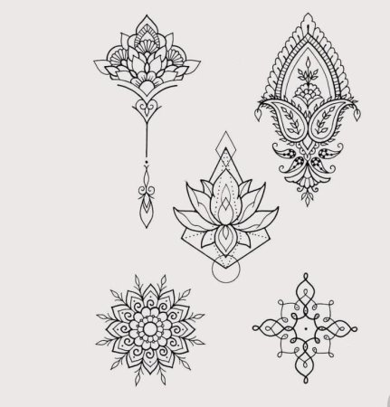 Тату Лотос Мандала Орнаментал