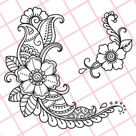 Трафарет для мехенди цветок