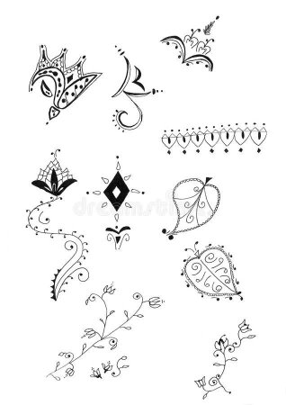 Мехенди на руке легкие эскизы