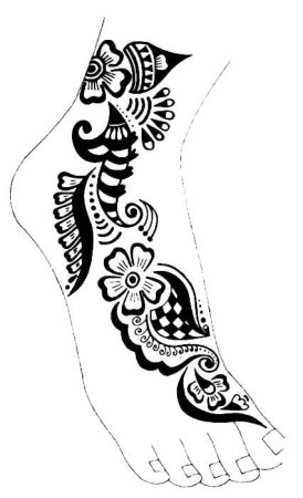 Мехенди на ноге эскизы