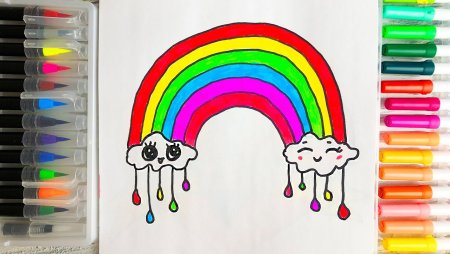 Рисуем красивые легко радугу