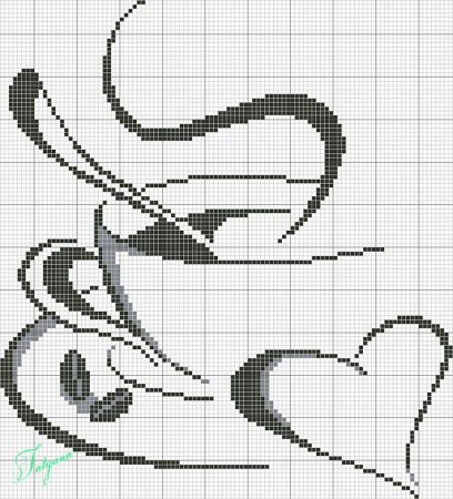 Вышивка чашка кофе