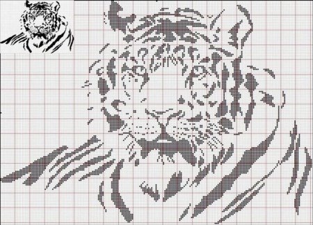 Монохромная вышивка крестом схемы