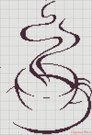 Монохромная вышивка крестом кофе