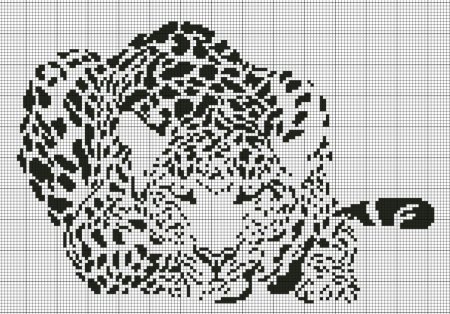 Монохромная вышивка животные