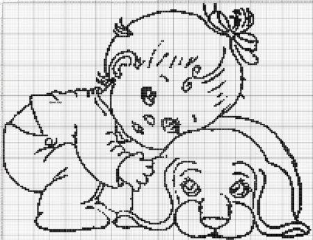 Монохромная вышивка крестом схемы