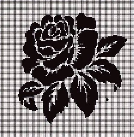 Монохромная вышивка цветы