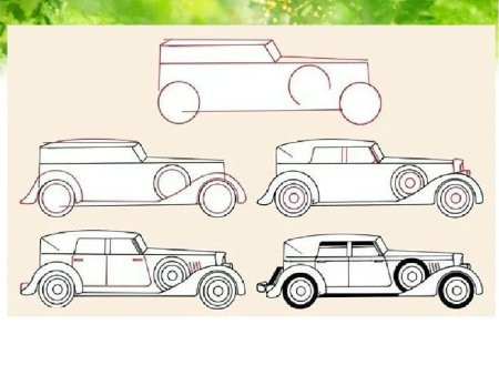 Поэтапное рисование машины