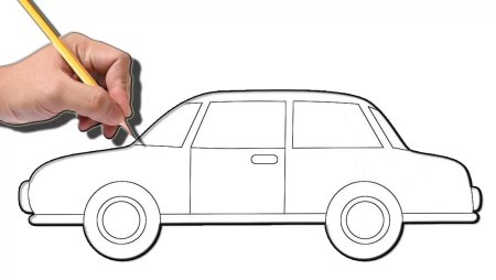 Контур машины для рисования пошагово