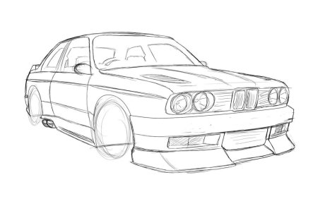 BMW e30 карандашом