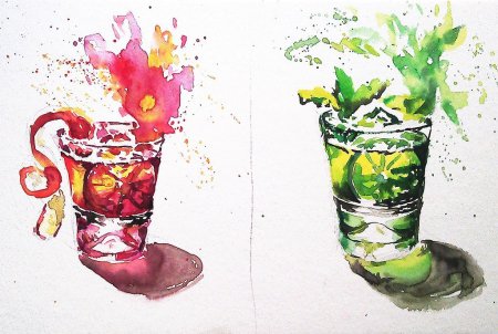 Рисунки для скетчбука коктейли