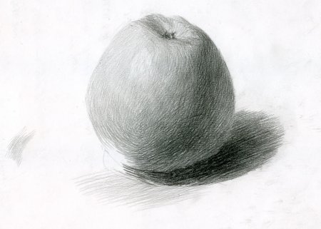 Яблоко штриховка карандашом