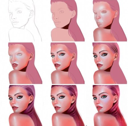 Покрас лица в диджитал