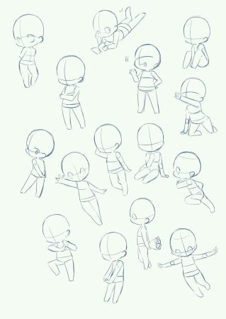 Аниме Чиби позы