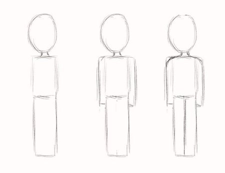 Поэтапное рисование человечков