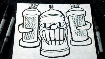 Граффити на бумаге баллончик