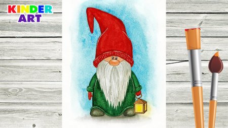 Новогодний Гном рисунок