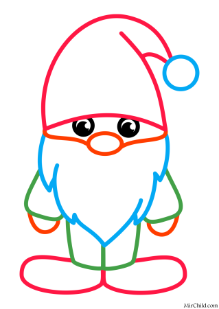 Легкий рисунок гнома