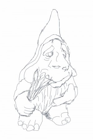 Гном карандашом