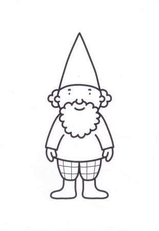 Трафарет гномика для рисования