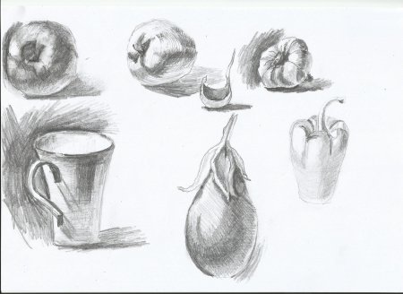 Этапы построения натюрморта