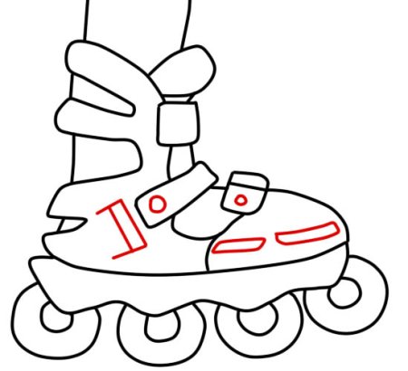 Роликовые коньки карандашом