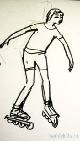 Фигура человека на роликах