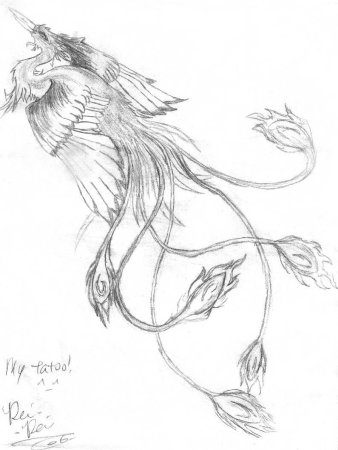 Феникс рисунок карандашом для начинающих