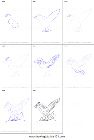 Поэтапные рисунки Феникса