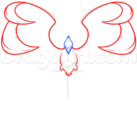 Птица Феникс поэтапное рисование