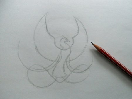 Феникс поэтапное рисование