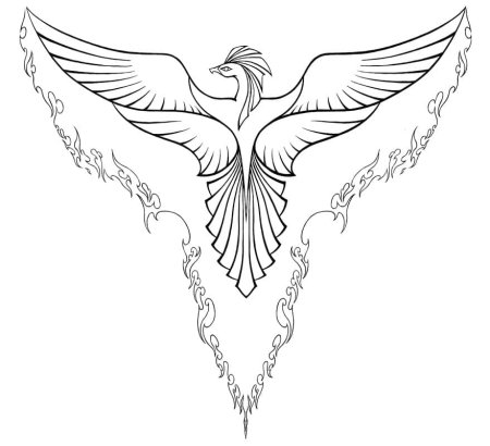 Феникс раскраска