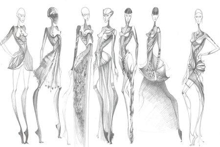 Эскизы одежды дизайнеров
