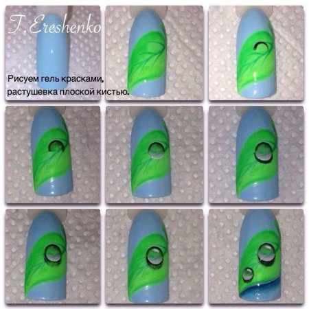 Рисунки гель лаками на ногтях пошагово