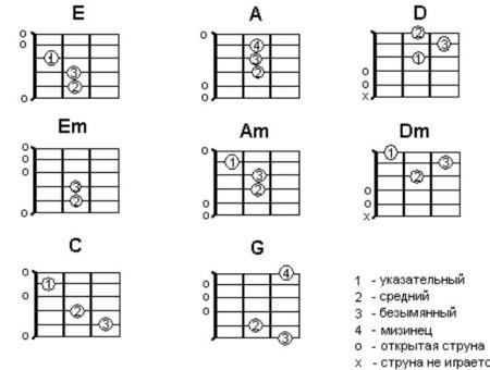 Аккорды для гитары для начинающих 6 струн