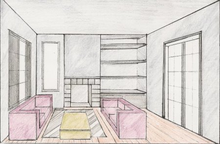 Фронтальная перспектива комнаты