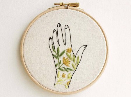 Вышивка хлопок в пяльцах