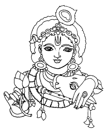 Krishna easy drawing