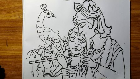 Кришна и Радха эскиз