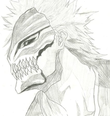 Ичиго Куросаки карандашом в маске