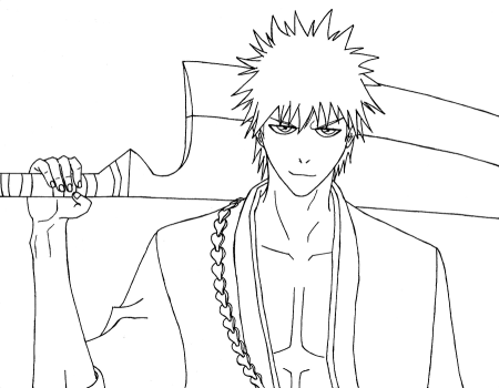 Ичиго рисунок карандашом для срисовки