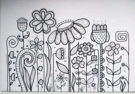 Дудлинг цветы