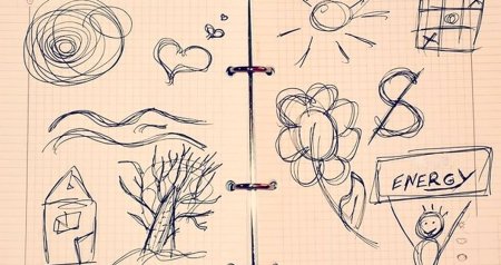 Каракули на полях в тетради