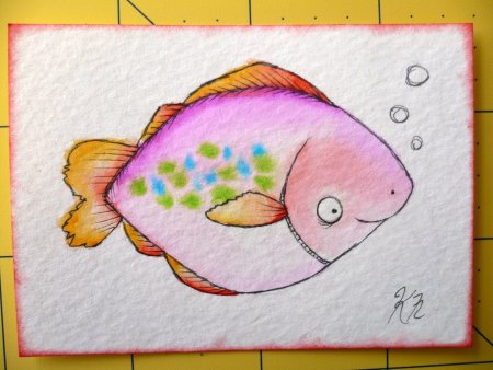 Рыбка рисунок карандашом