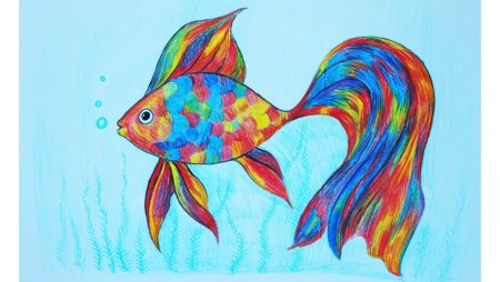 Рисунки рыбки для начинающих (49 фото)