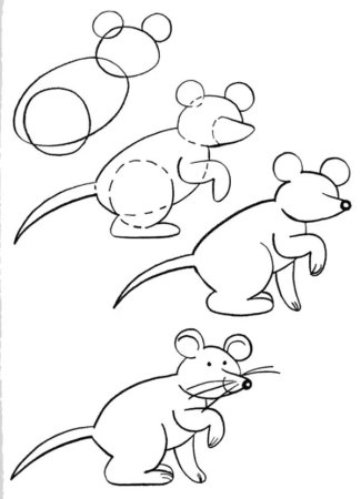 Мышь рисунок для детей карандашом