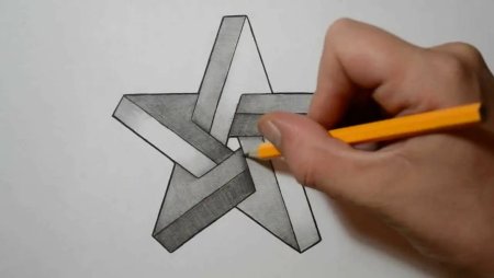 Иллюзия на бумаге карандашом