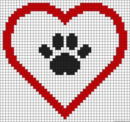 Сердечко по клеточкам
