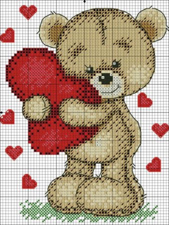 Вышивка крестом мишка