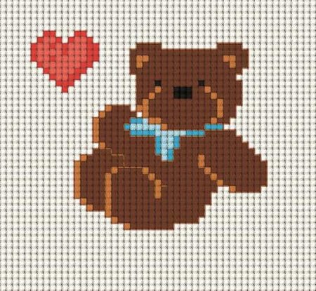 Вышивка крестом легкие мишка